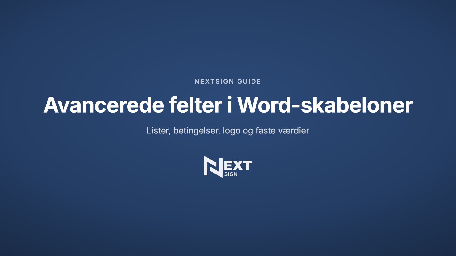 Avancerede felter i Word-skabeloner