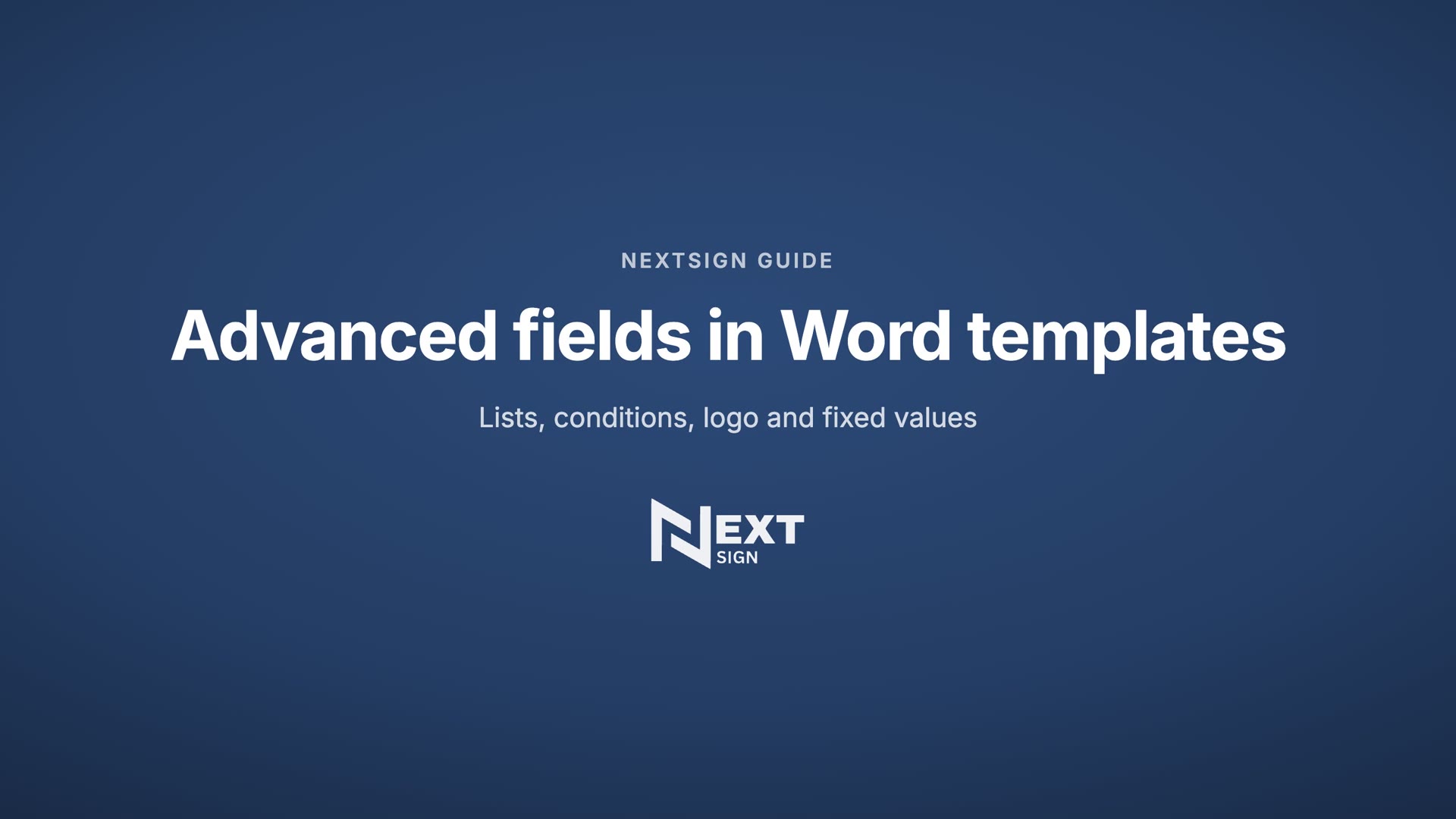 Advanced fields in Word templates