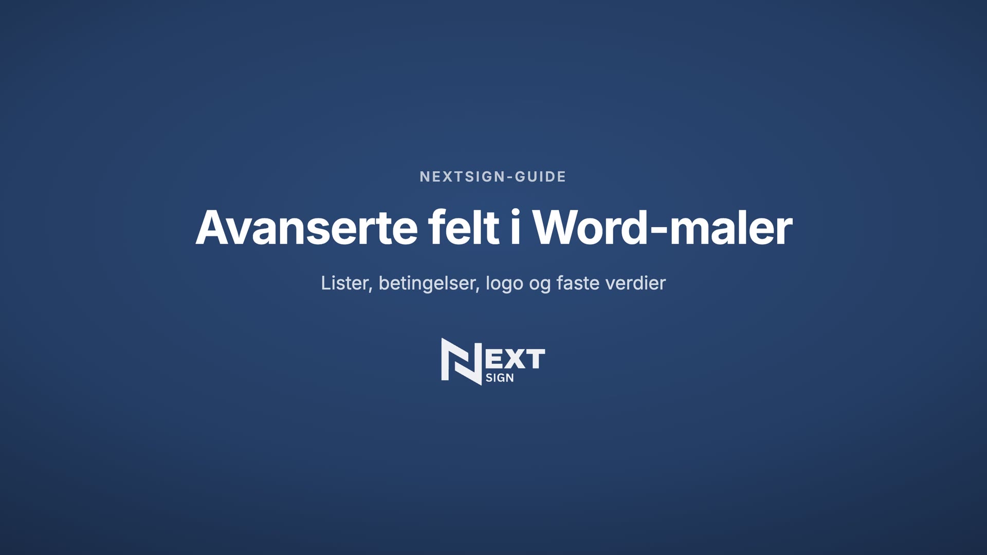 Avanserte felt i Word-maler