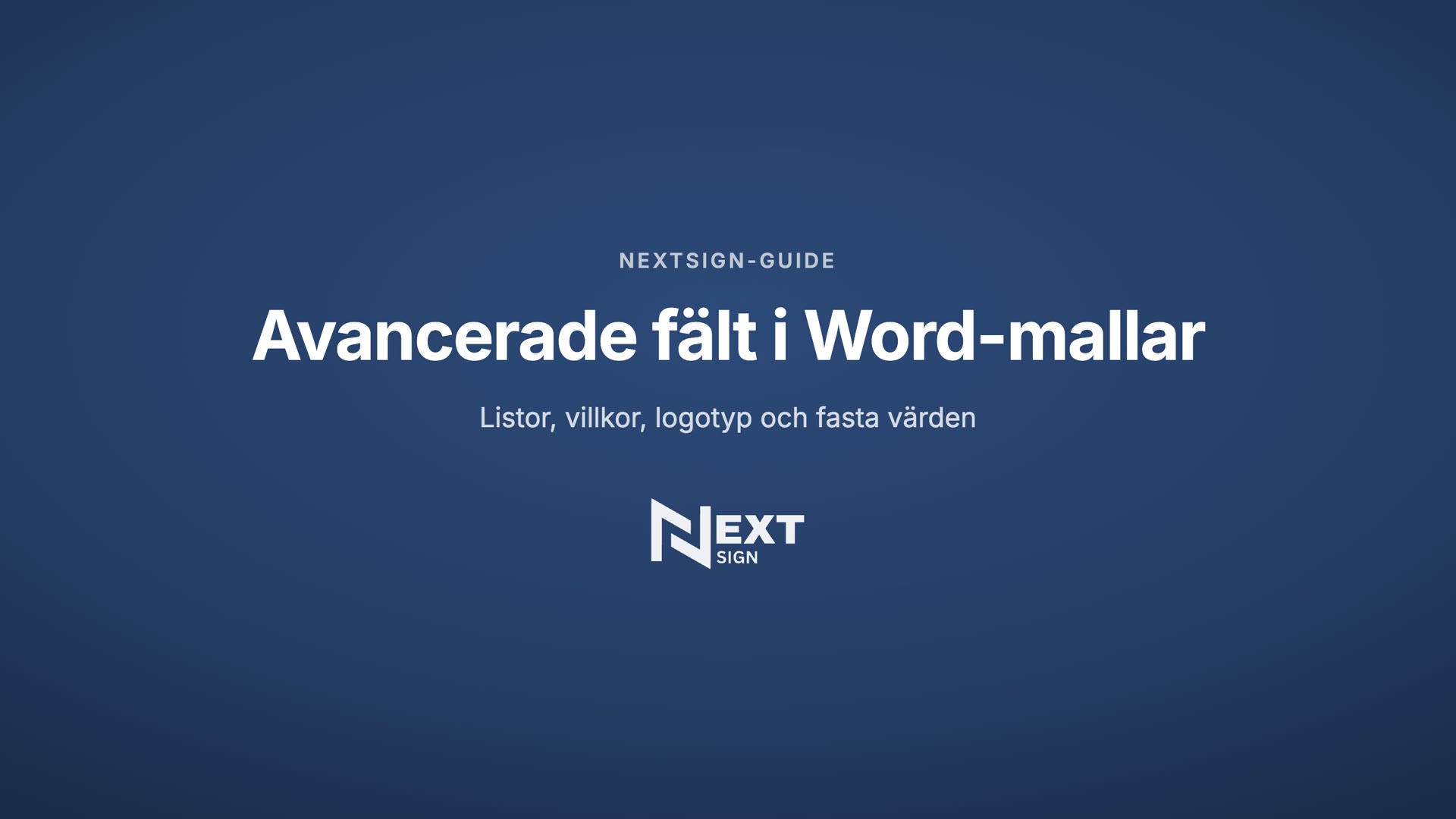 Avancerade fält i Word-mallar
